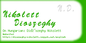 nikolett dioszeghy business card